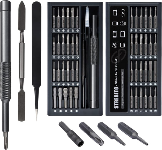 STREBITO Micro Screwdriver Set 50 in 1 Precision Screwdriver Set, Electronics Tool Kit Screwdriver Kit - Computer, iPhone, Macbook, PS4, PS5, Nintendo, Xbox Controller Repair Kit, S2 Multi Bit Driver