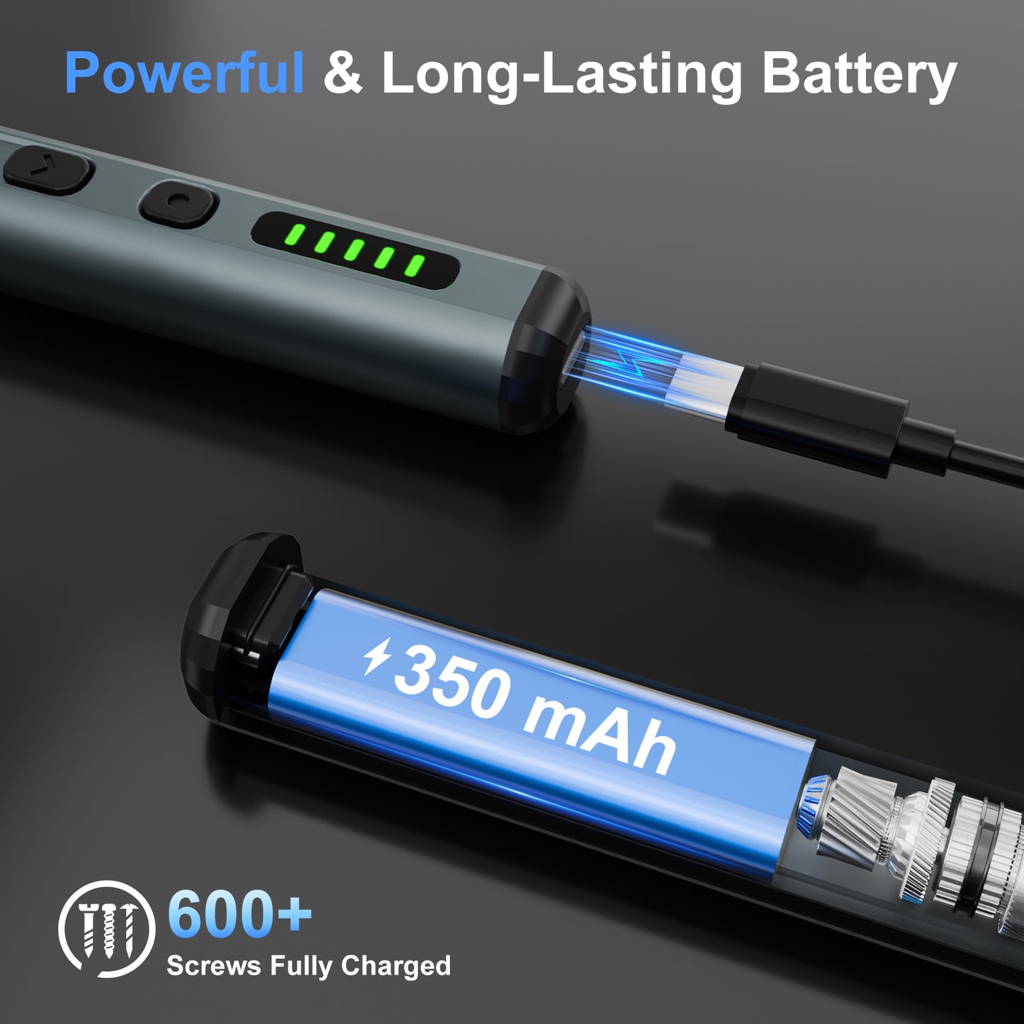 STREBITO Electric Screwdriver, 67 in 1 Mini Electric Screwdriver, 50 S2 Magnetic Bits, 5 Torque Settings, 4 LED Lights, Precision Screwdriver Set for Laptop, Computer, Phone & Electronics Repair