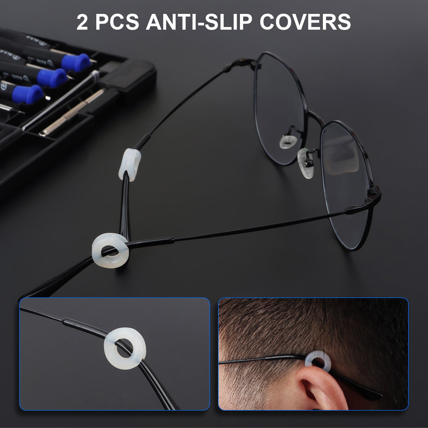 STREBITO Glasses Repair Kit, All-in-One Eyeglass Repair Kit with 16 Sizes of Screws, 12 Pairs of Nose Pads & Tweezer, Precision Screwdriver Set for Glasses, Sunglasses, Watches & Small Electronics