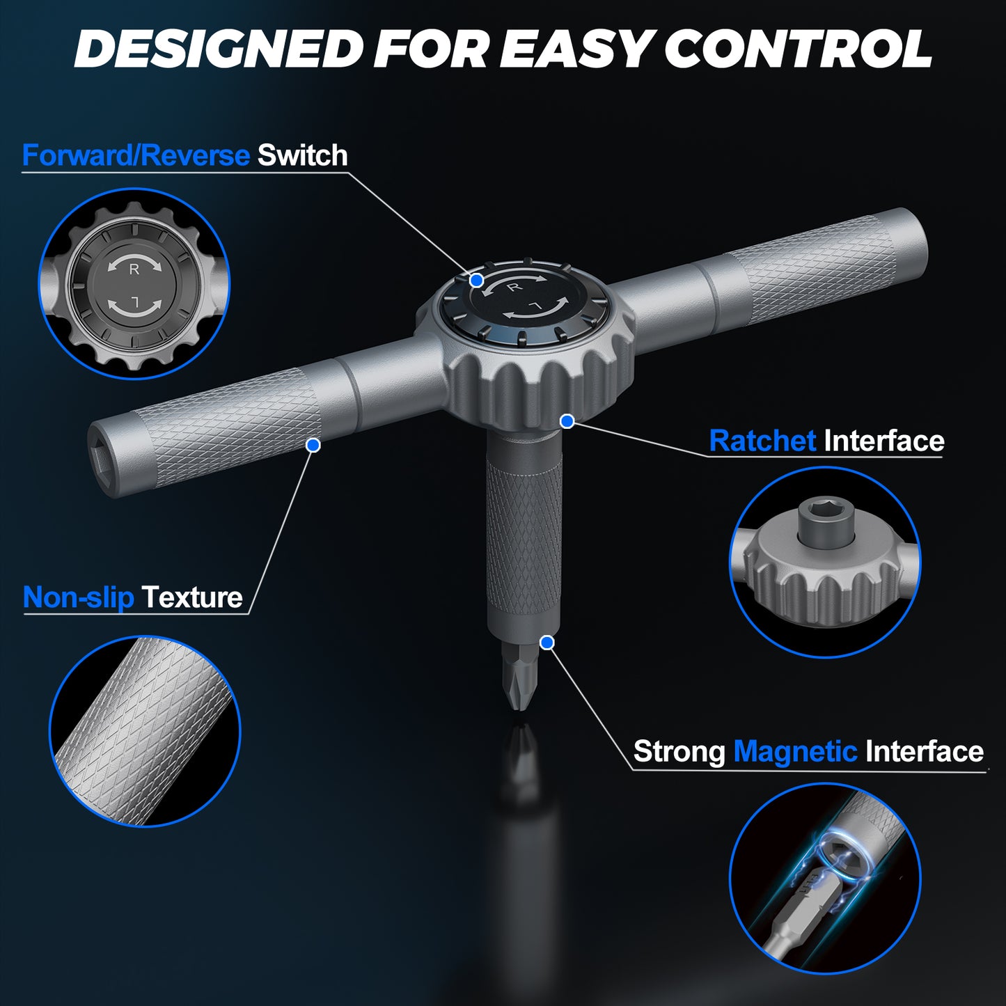 STREBITO 67-in-1 T Handle Ratchet Screwdriver Set with S2 Steel Bits | 72-Tooth Ratchet, Up to 50 N·m Torque, 5° Swing Arc for Tight Spaces, Furniture Assembly, Computer, Bicycle & Home Repair