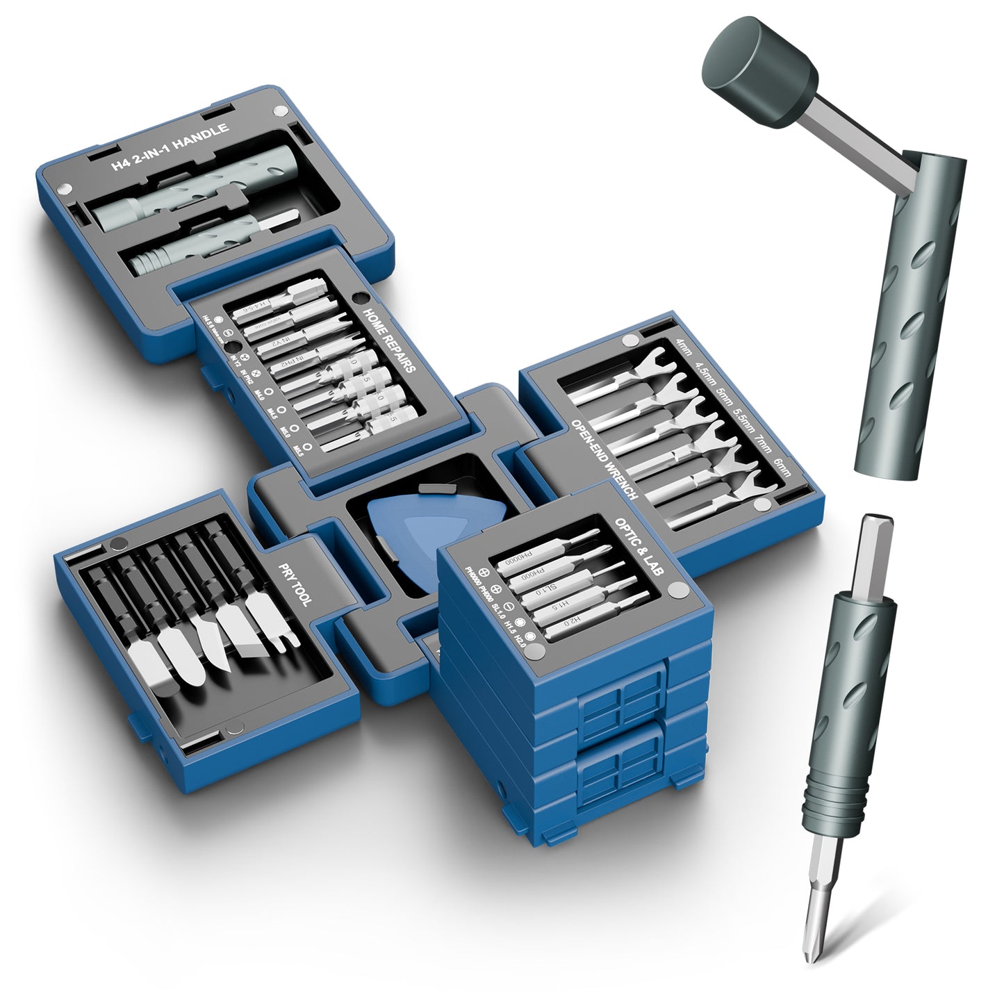 STREBITO 55-in-1 Precision Screwdriver Set, Compact Magnetic Repair Tool Kit with 2-in-1 Screwdriver, Mini Wrenches, Pry Tools and Specialty Bits for Electronics, Computer, Laptop, Phone, Bike