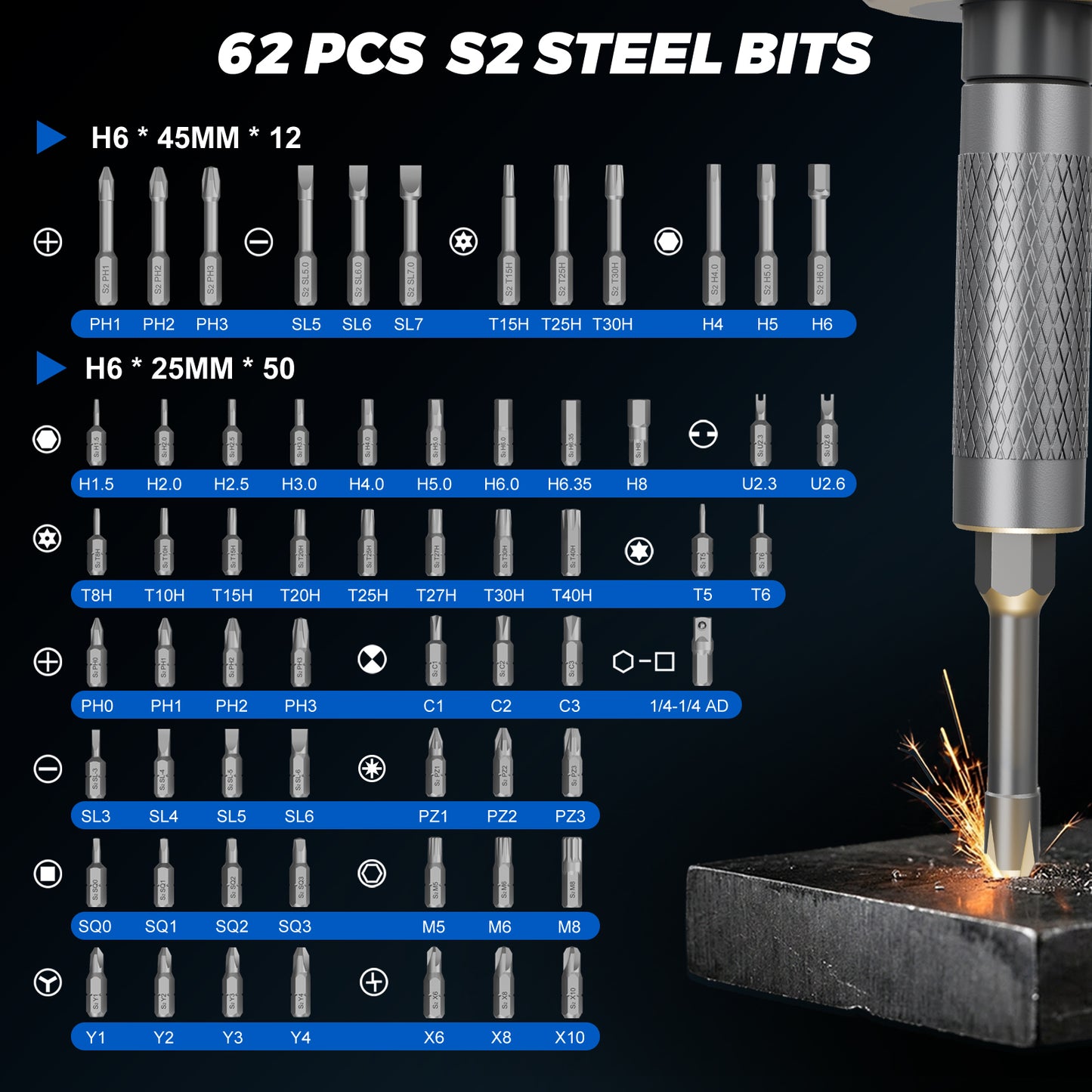 STREBITO 67-in-1 T Handle Ratchet Screwdriver Set with S2 Steel Bits | 72-Tooth Ratchet, Up to 50 N·m Torque, 5° Swing Arc for Tight Spaces, Furniture Assembly, Computer, Bicycle & Home Repair